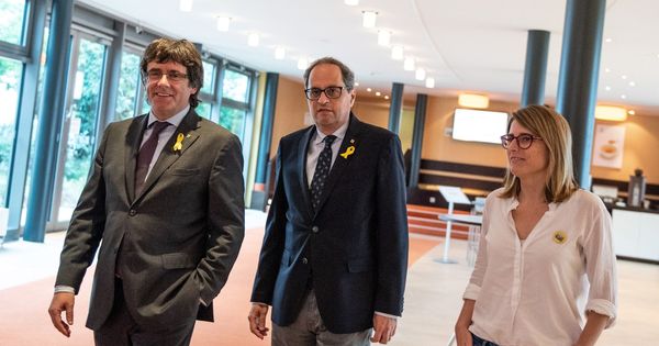 Foto: Carles Puigdemont, Quim Torra y Elsa Artadi. (EFE)
