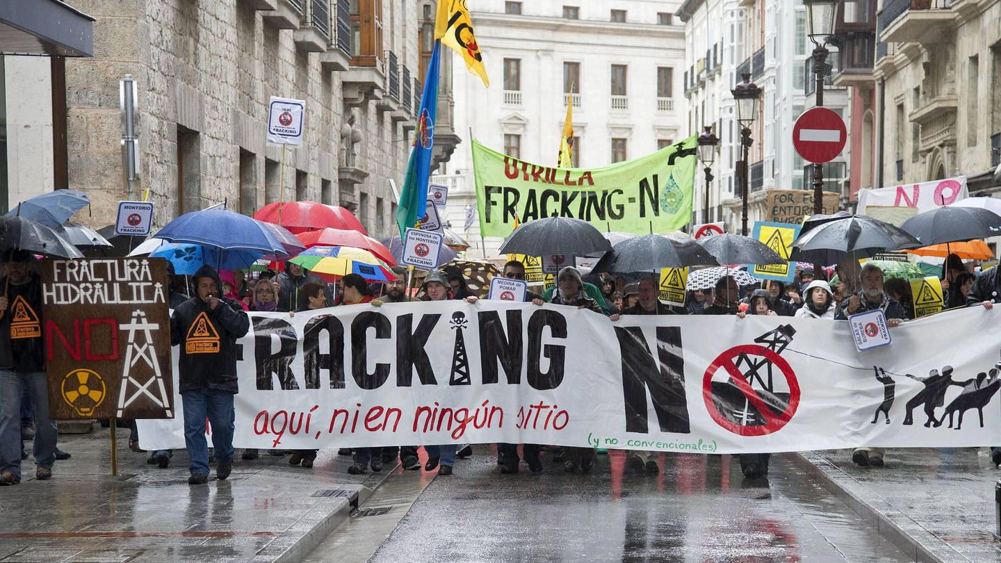 Manifestación contra el 'fracking' en Burgos.
