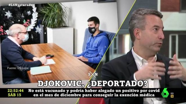 Carballo hablando de Djokovic. (La Sexta).
