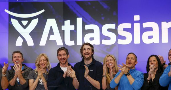 Foto: Scott Farquhar, el día que Atlassian comenzó a cotizar en el Nasdaq