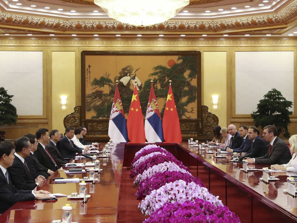 Foto: Encuentro entre los presidentes de Serbia y China en Pekín en 2019. (Getty/Kenzaburo Fukuhara)