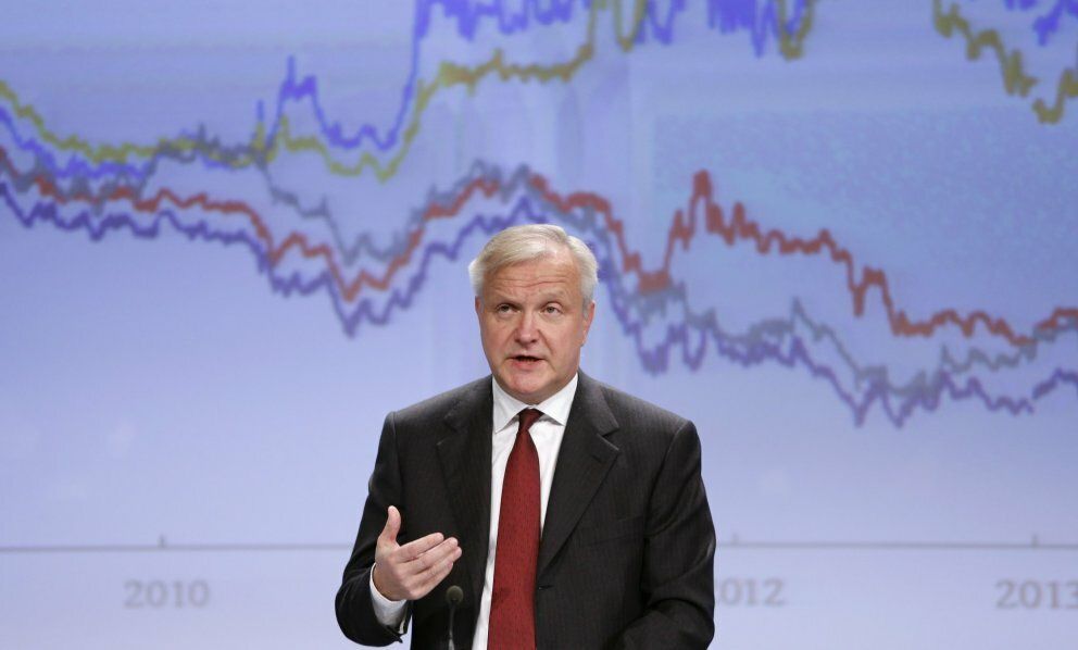 Eu economic and monetary affairs commissioner olli rehn presents the eu executive's autumn economic forecasts in brussels