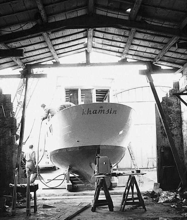 El primer barco salido de los astilleros de Ferretti, el Khamsin, de 1970.