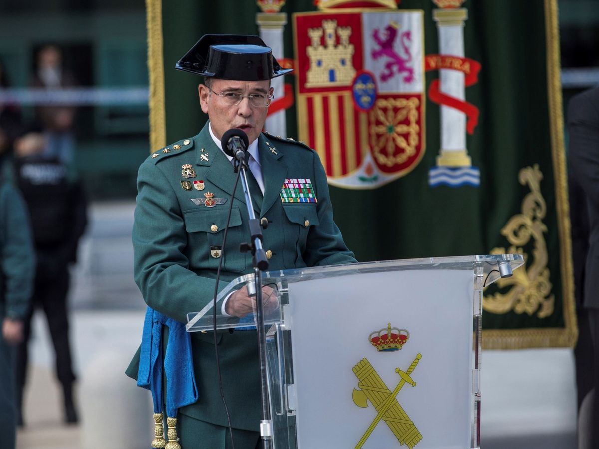 Foto: El coronel Diego Pérez de los Cobos, durante el acto de toma de posesión como nuevo jefe de la Comandancia de la Guardia Civil de Madrid, en 2018. (EFE)