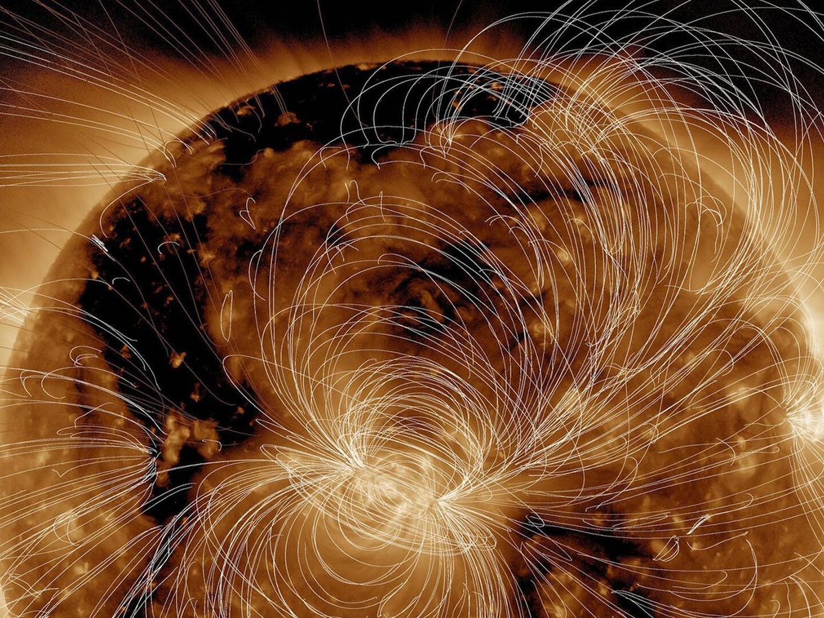 Foto: Recreación del campo magnético del sol (NASA)