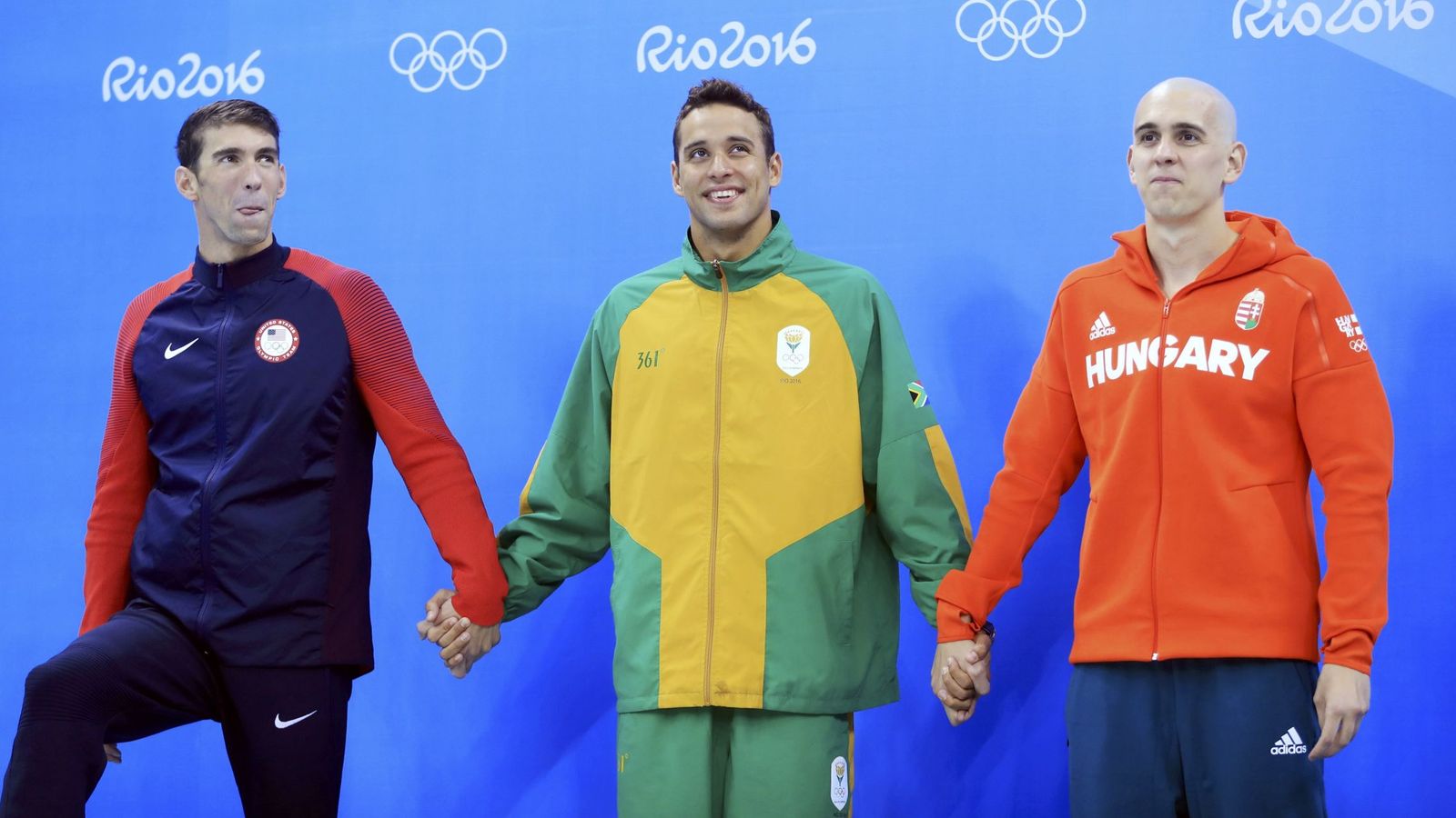 Foto: Tres nadadores para tres platas (Reuters) 