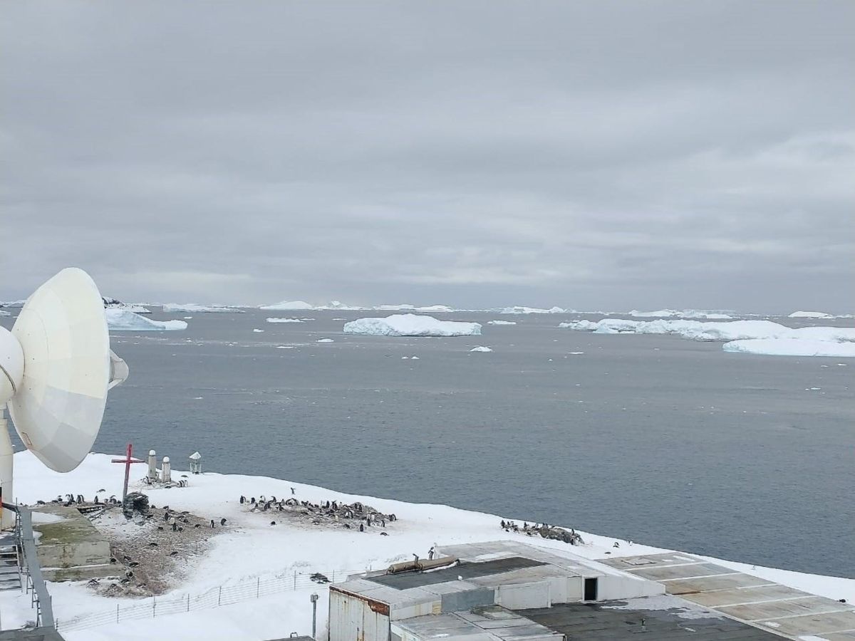Foto: Fotografía cedida hoy por el Ejército de Chile que muestra el mar Glacial Antártico junto a la base militar Bernardo O'Higgins Riquelme, en la Antártida. (EFE)