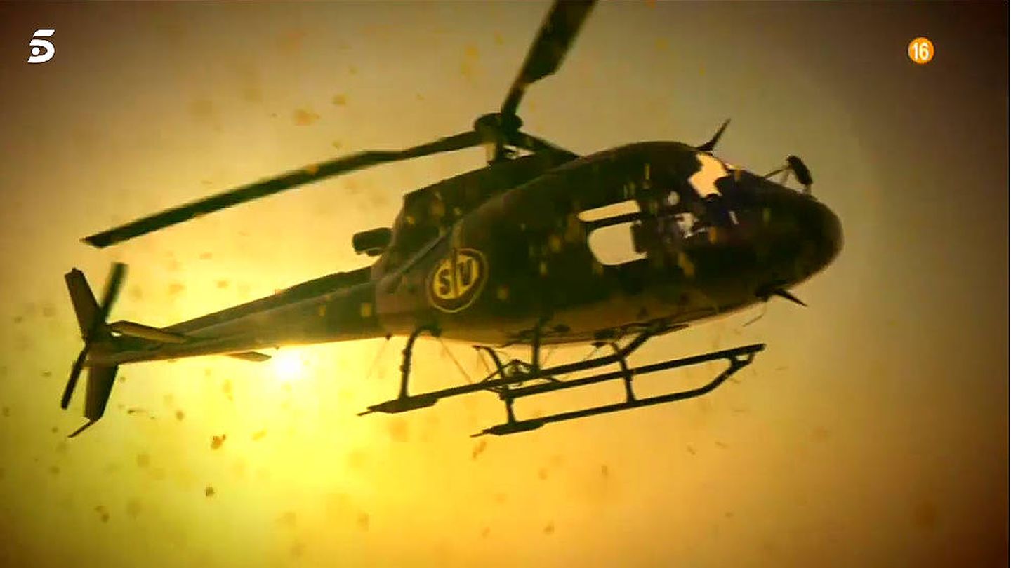 Imagen del helicóptero en la promo de 'Supervivientes 2019'. (Mediaset)