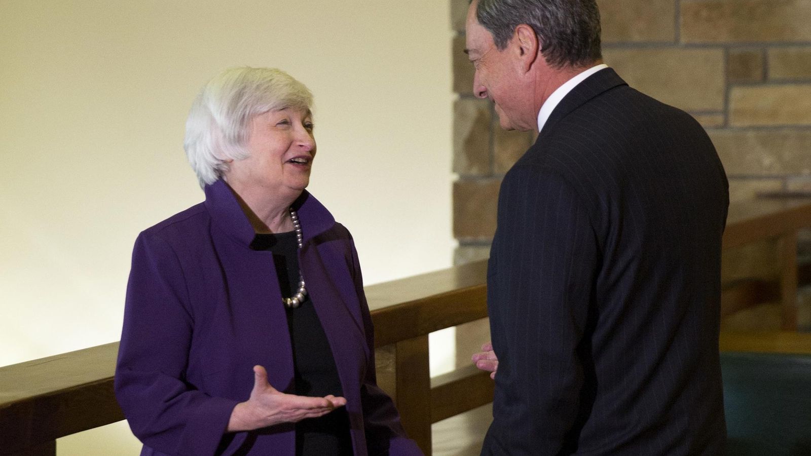 Foto: La presidenta de la Reserva Federal, Janet Yellen, con el presidente del BCE, Mario Draghi. (Reuters)