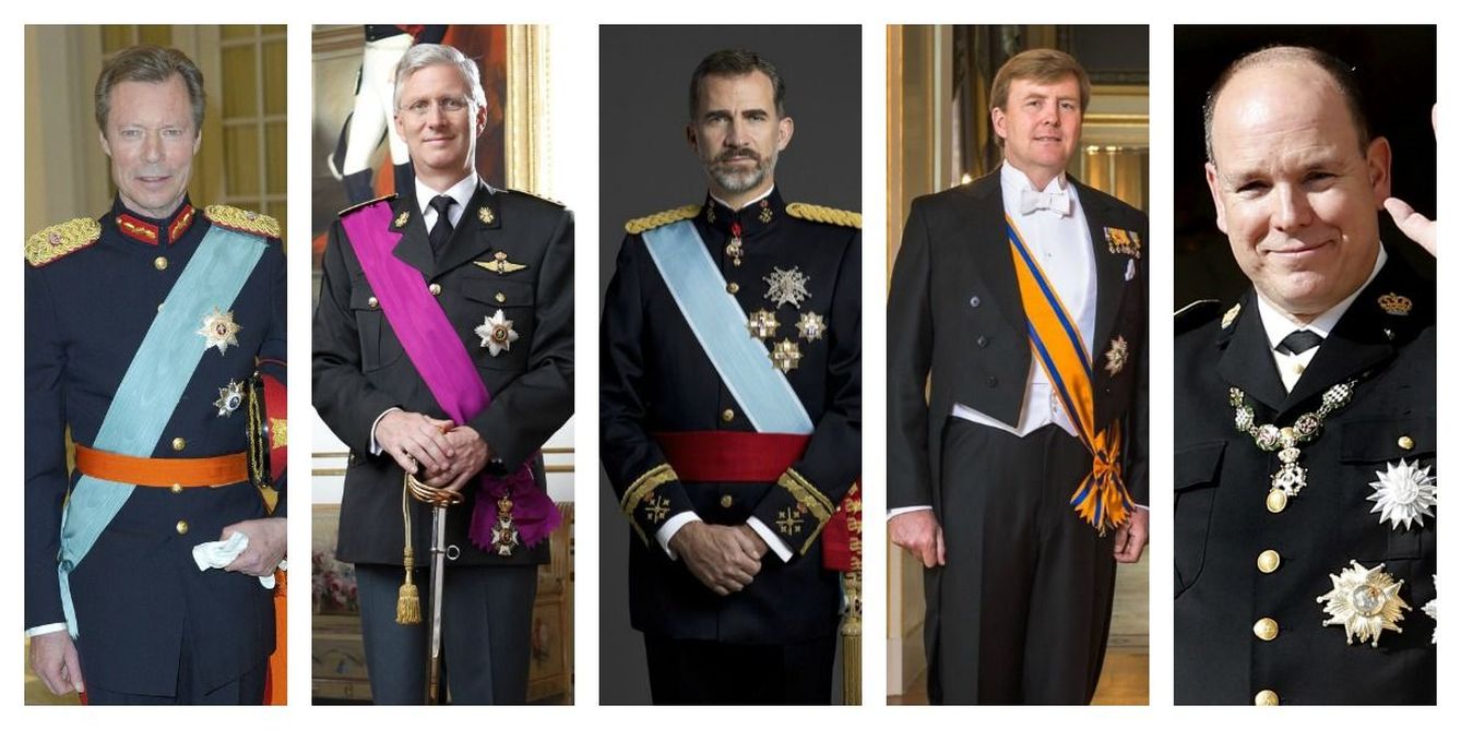 Enrique de Luxemburgo, Felipe de Bélgica, Felipe de España, Guillermo de Holanda y Alberto de Mónaco
