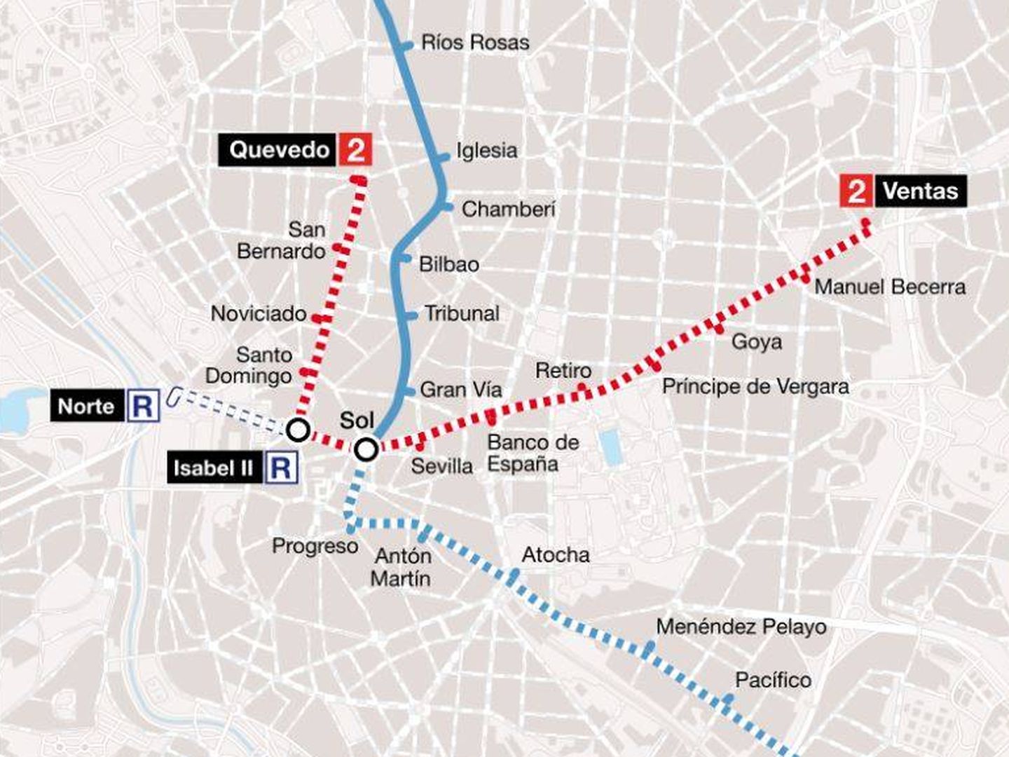 Ampliaciones del metro de Madrid entre 1920 y 1926. (CC/Benedicto16)