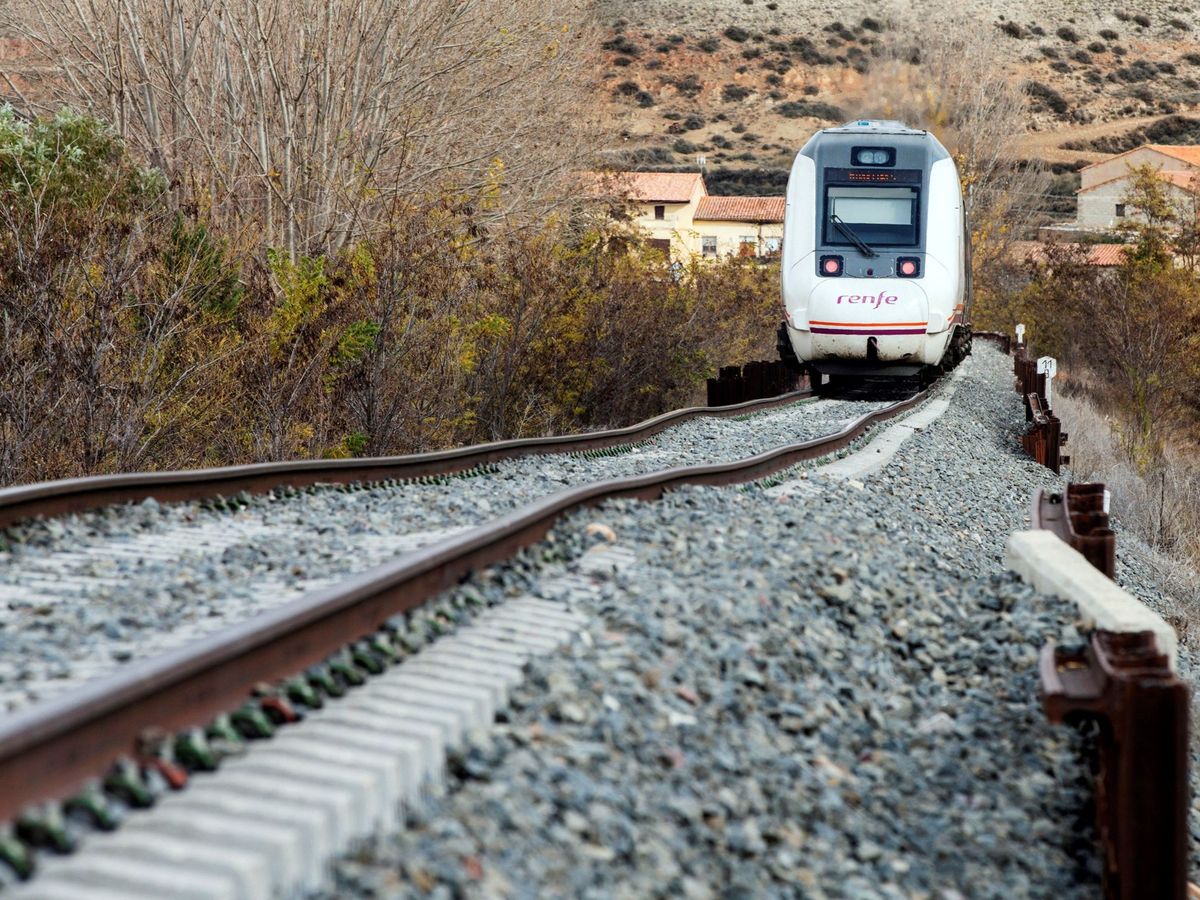 Foto: Un tren atraviesa Teruel. (EFE)