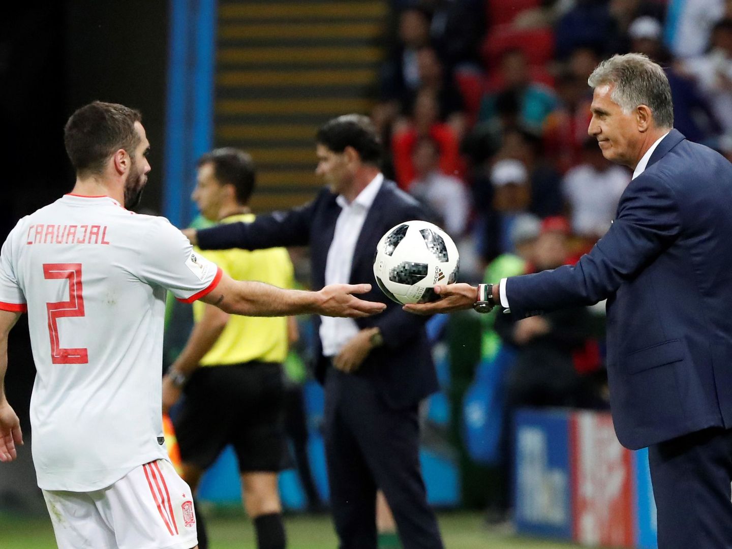Carlos Queiroz y Carvajal, durante el  Irán-España del Mundial de Rusia. (EFE)
