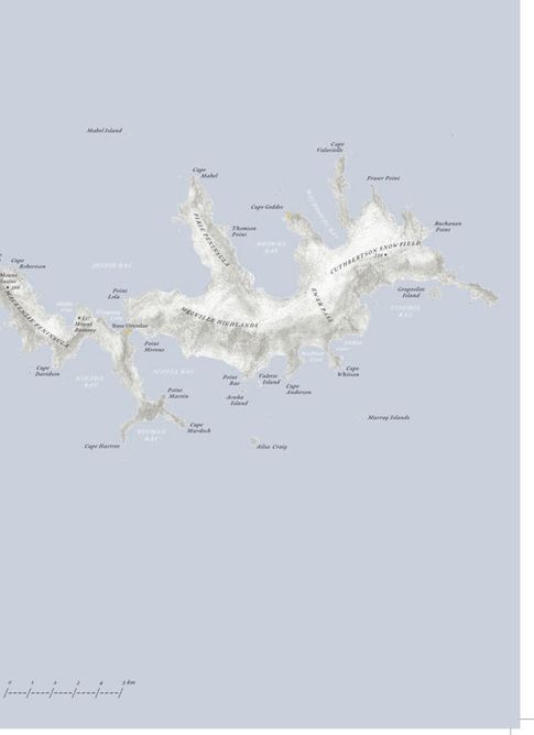 Foto: Uno de los mapas de islas remotas de Judith Schalansky