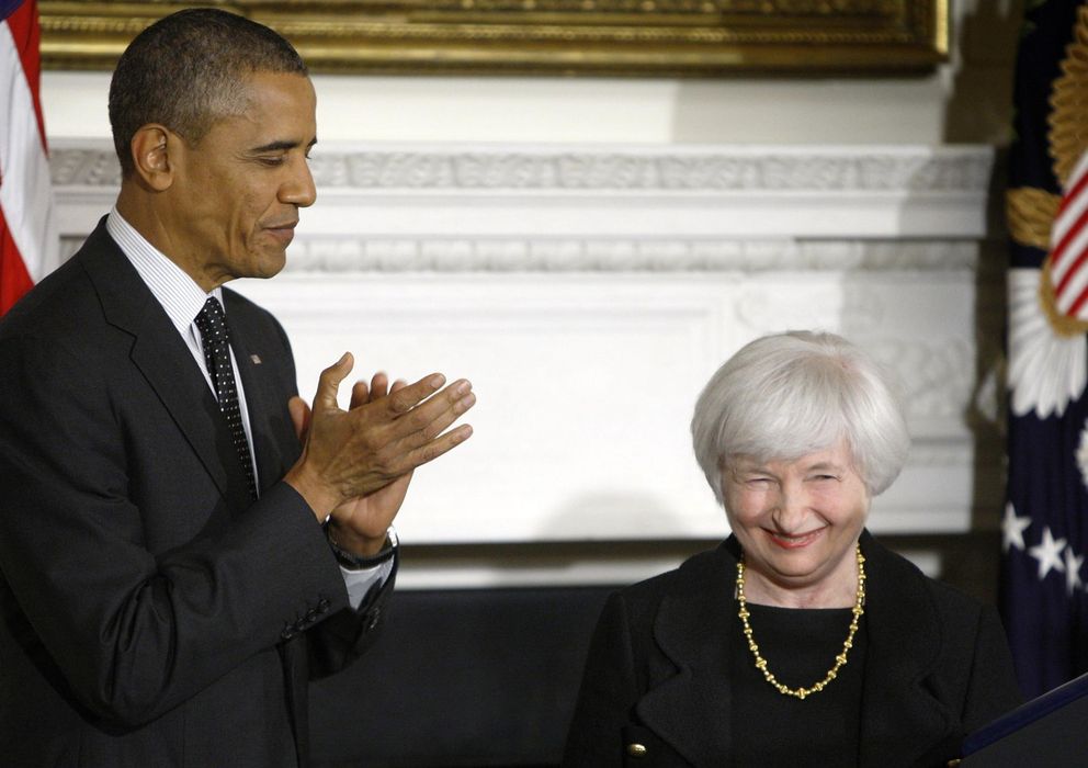 Foto: El presidente de EEUU, Barack Obama, junto a la presidenta de la Fed, Janet Yellen