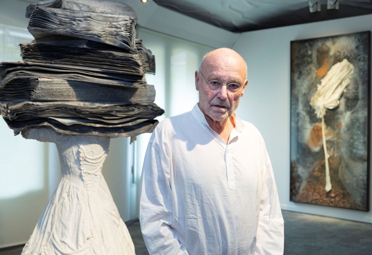 Anselm Kiefer en La Pedrera, a donde acudió para supervisar el montaje de la expo de la Colección Grothe (La Pedrera)