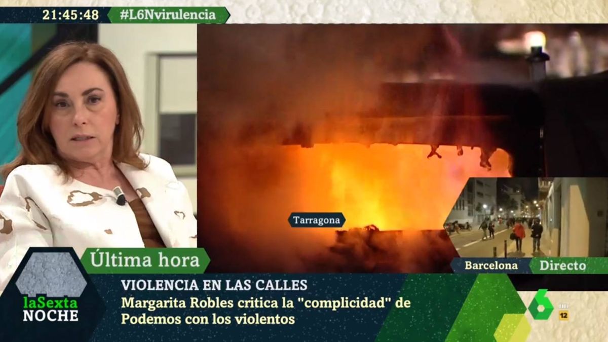 'La Sexta noche': Angélica Rubio machaca a Pablo Iglesias por no condenar la violencia 