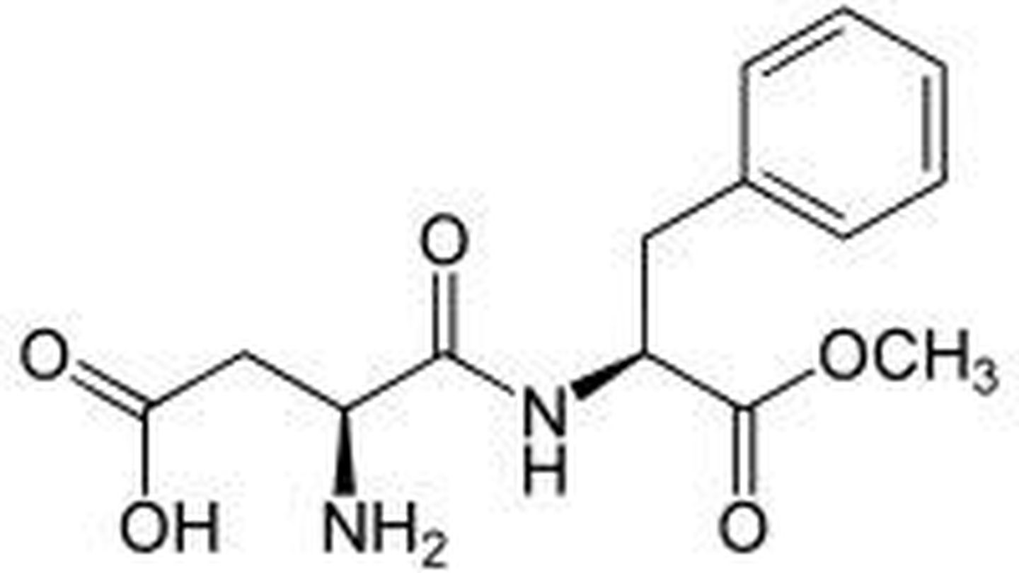 Molécula de aspartamo.