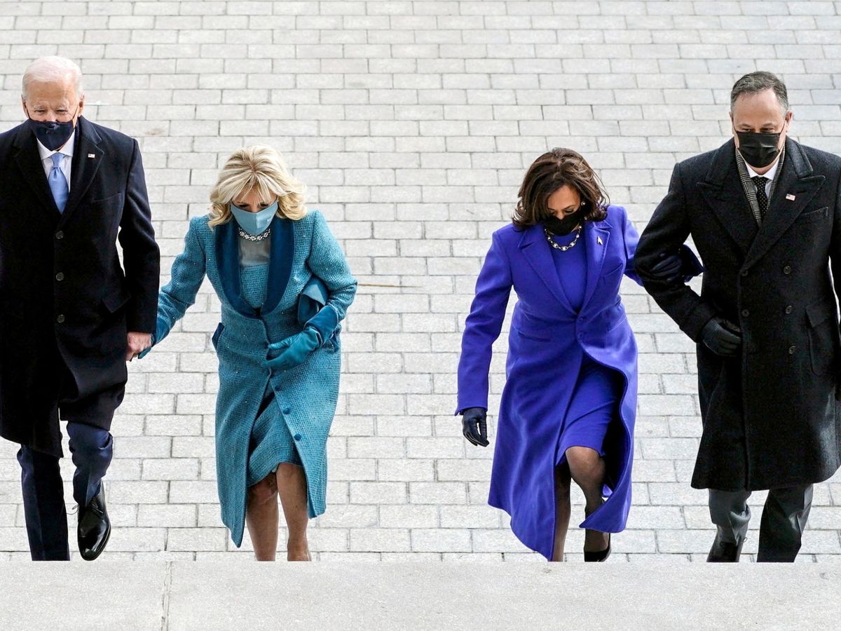 Foto: Joe y Jill Biden, Kamala Harris y Doug Emhoff. (Reuters)