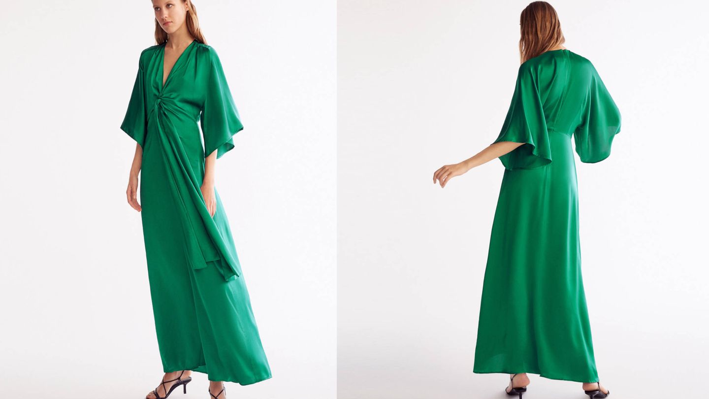 Knotted Green Dress de Uterqüe (79€).