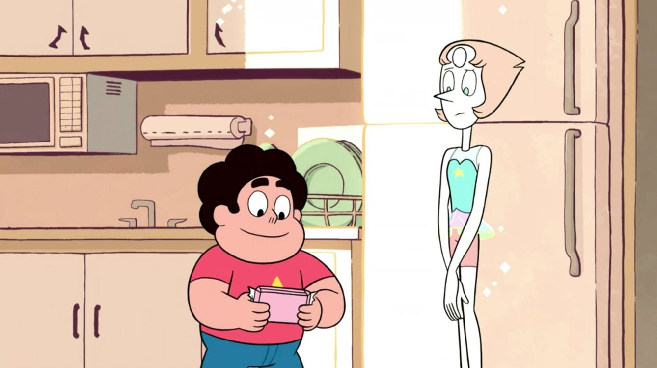 Steven y una de las gemas, en 'Steven Universe'. (HBO Max)