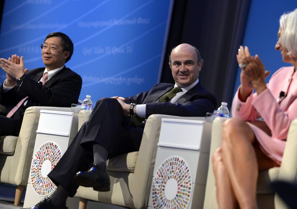 Foto: El ministro de Economía, Luis de Guindos, durante la reunión del FMI y el Banco Mundial en Washington. (EFE)