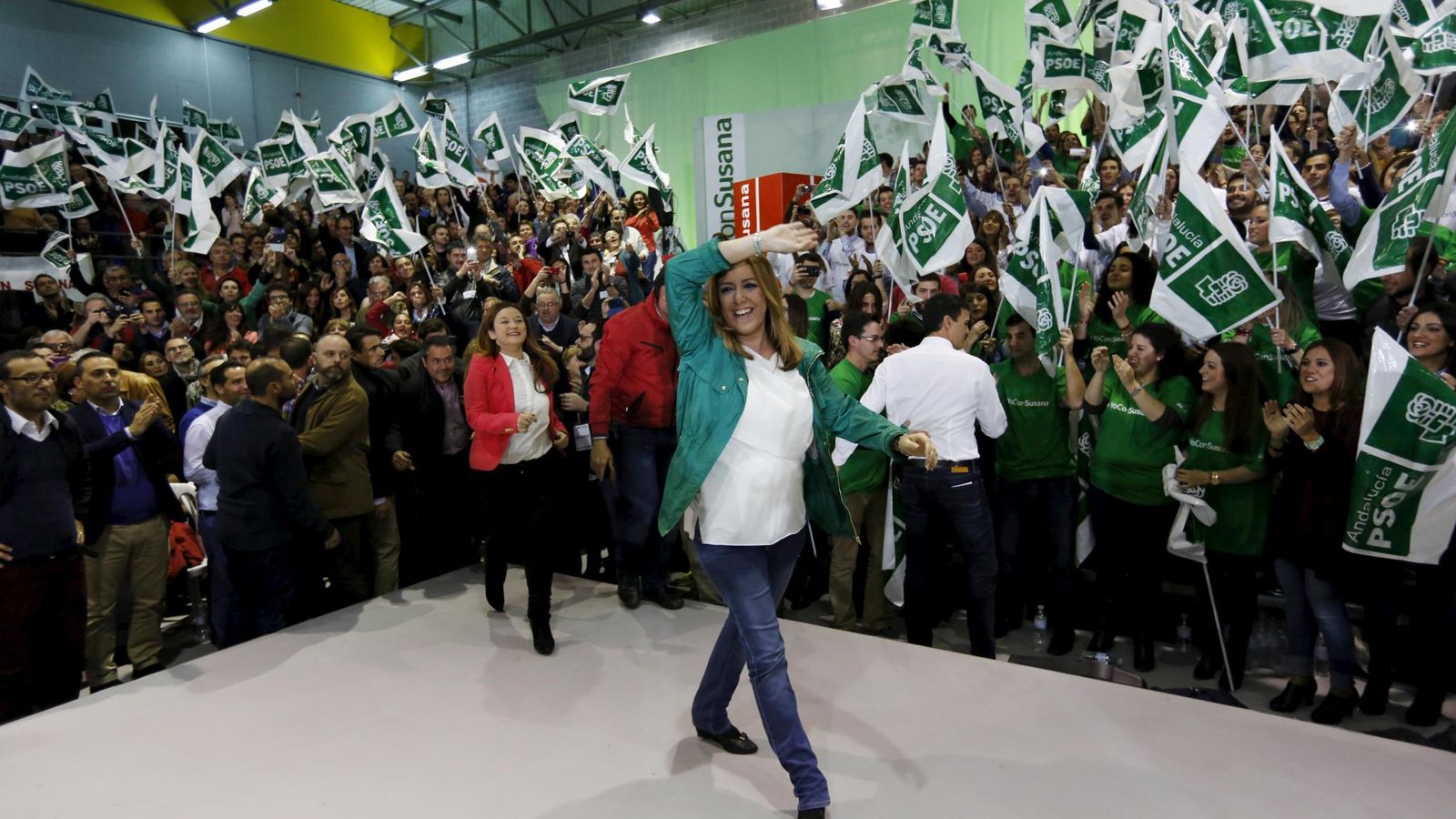 Foto: La presidenta de Andalucía, Susana Díaz, en el último mitin de la campaña autonómica de 2015 (Reuters)