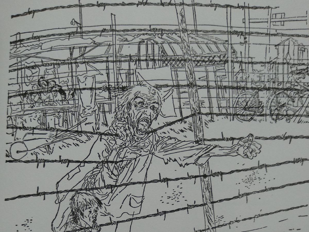 Foto: El campo de concentración dibujado por Bartoli