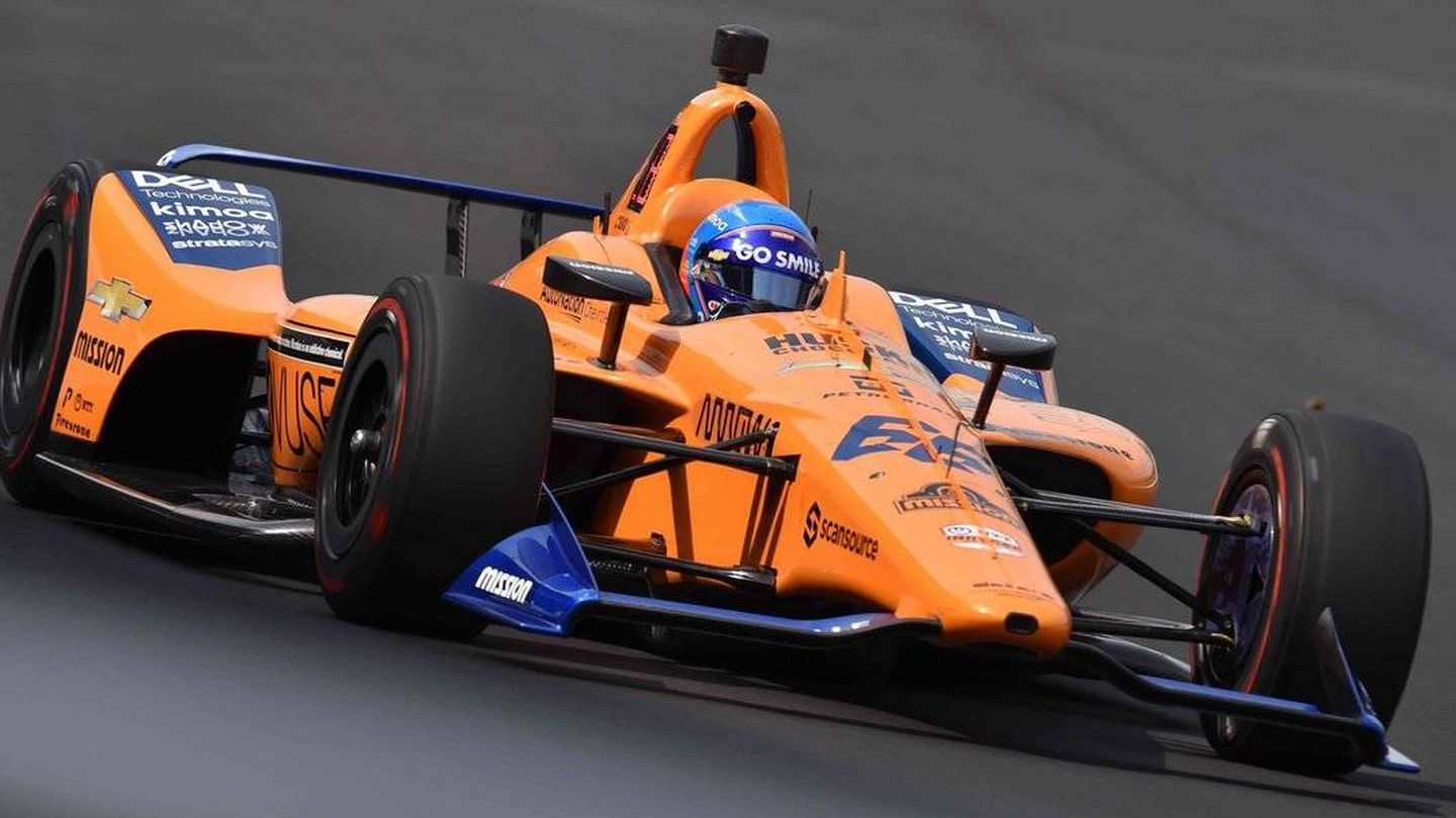 Fernando Alonso, durante la clasificación en Indianápolis. (IndyCar)