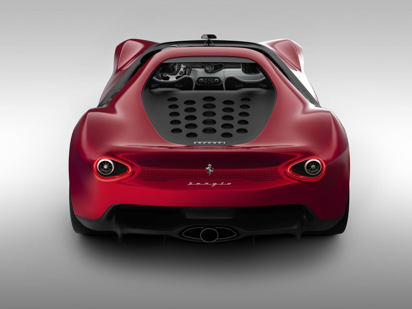 Vista posterior del Pininfarina Sergio, un 'concept car' que no pasó a la producción en serie.