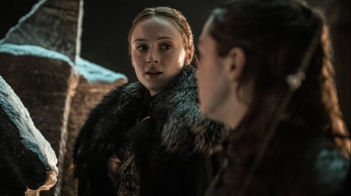 Sansa y Arya Stark en el capítulo 3 de la temporada 8 de 'Juego de Tronos'. (HBO)