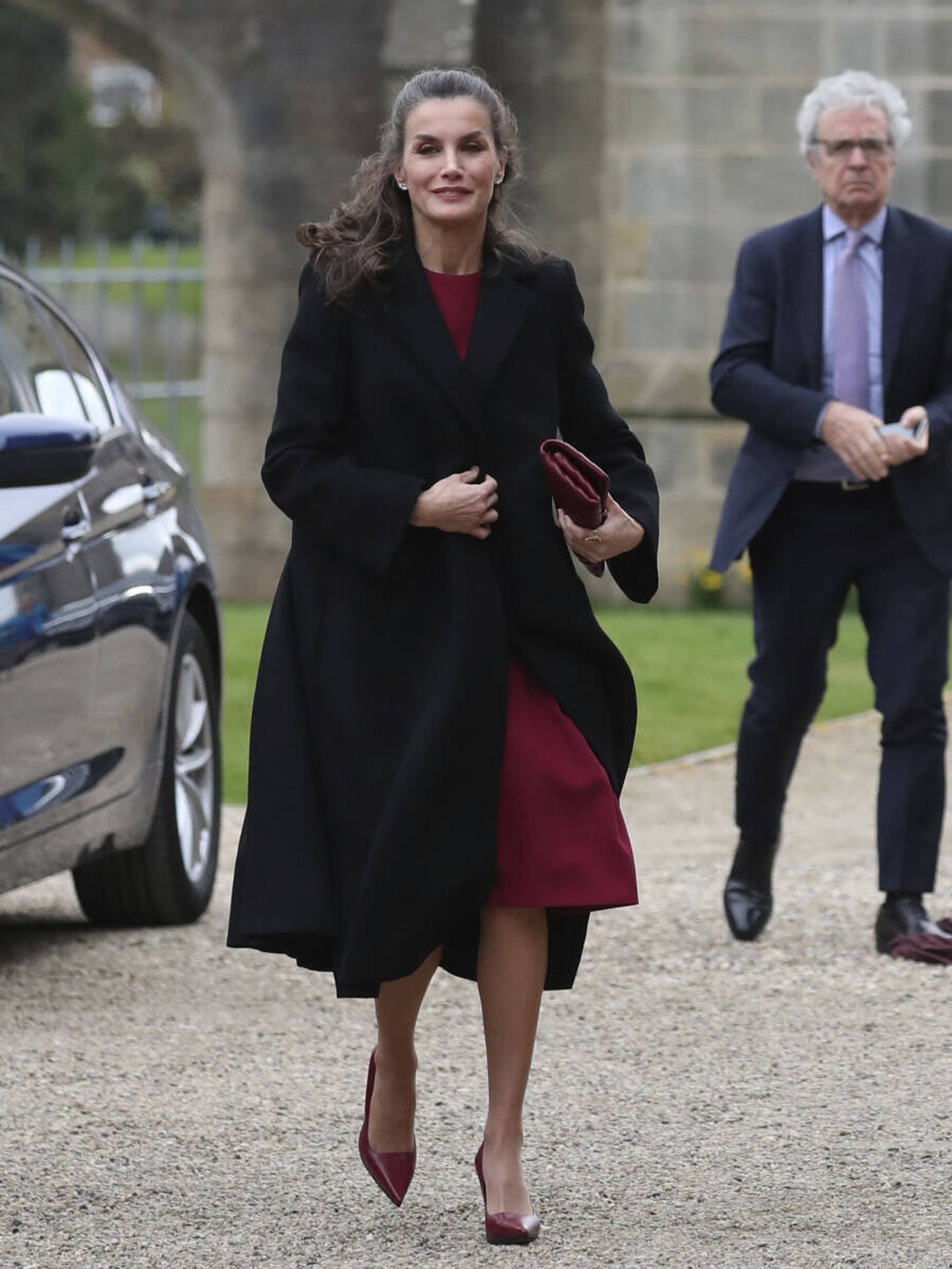 La Reina, a su llegada al castillo de Auckland. (Gtres)