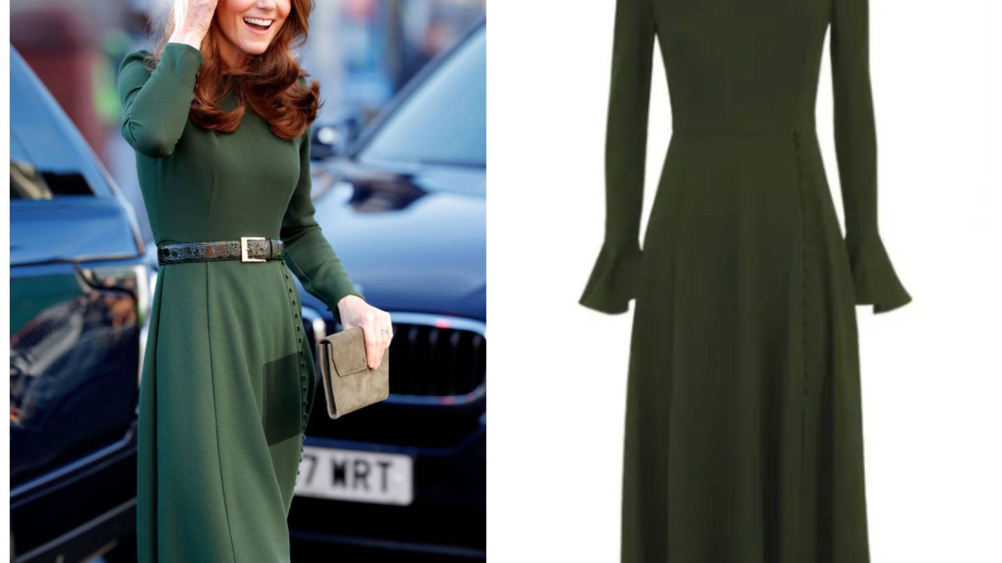 Kate Middleton, con vestido customizado de Beulah London. (Getty)