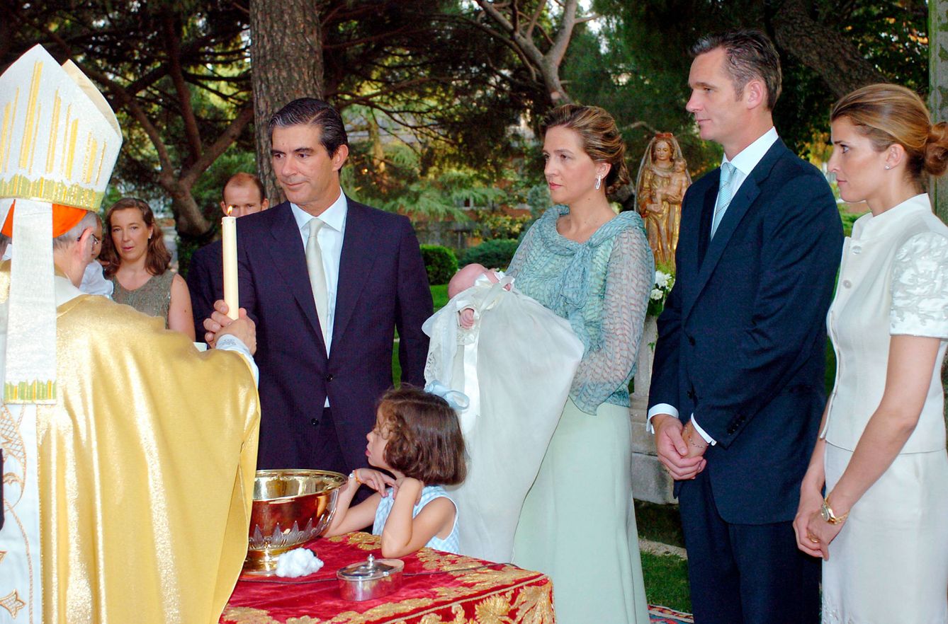 Rosario Nadal en el bautizo de Irene Urdangarin Borbón. (Getty)