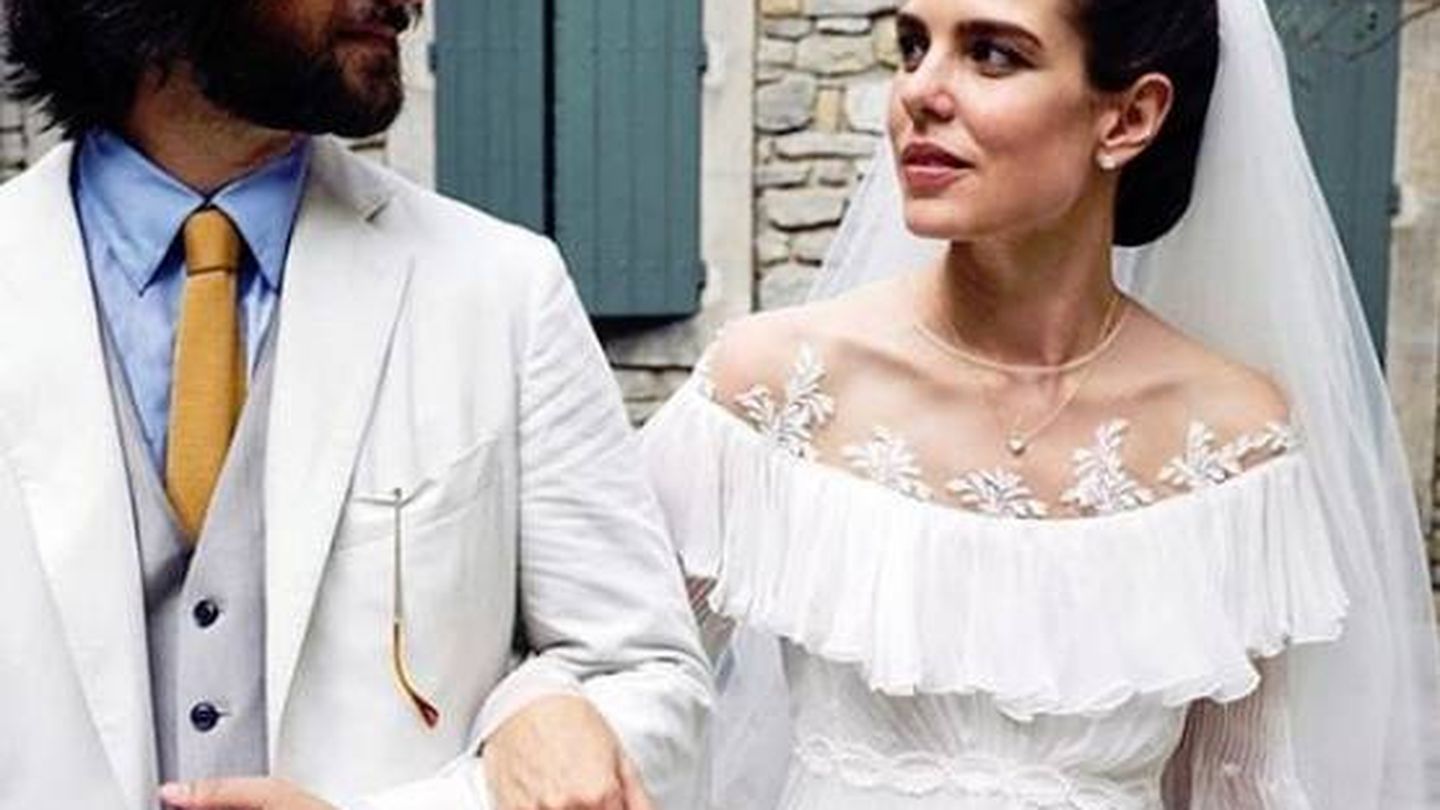 Carlota y su marido, el día de su boda en 2019. (Palacio de Mónaco)