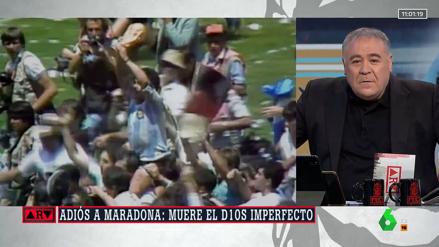 Ferreras, hablando de Diego Armando Maradona. (Atresmedia)