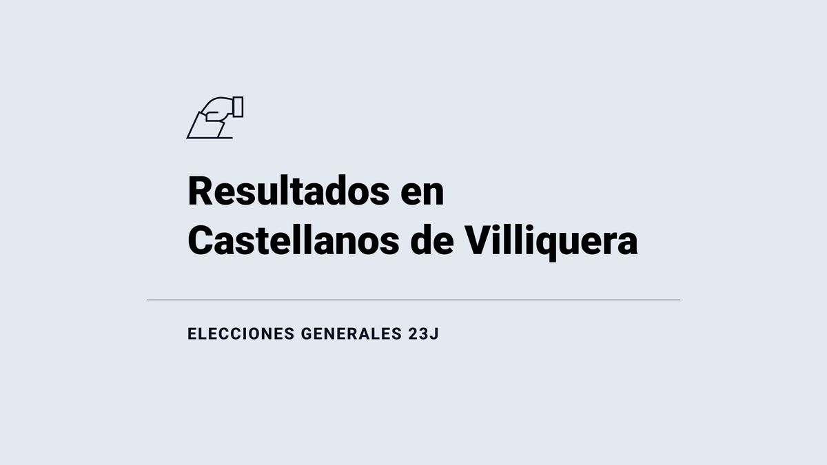Castellanos de Villiquera, 23J | Resultados, votos, escaños y escrutinio de las elecciones generales del 2023: última hora en directo