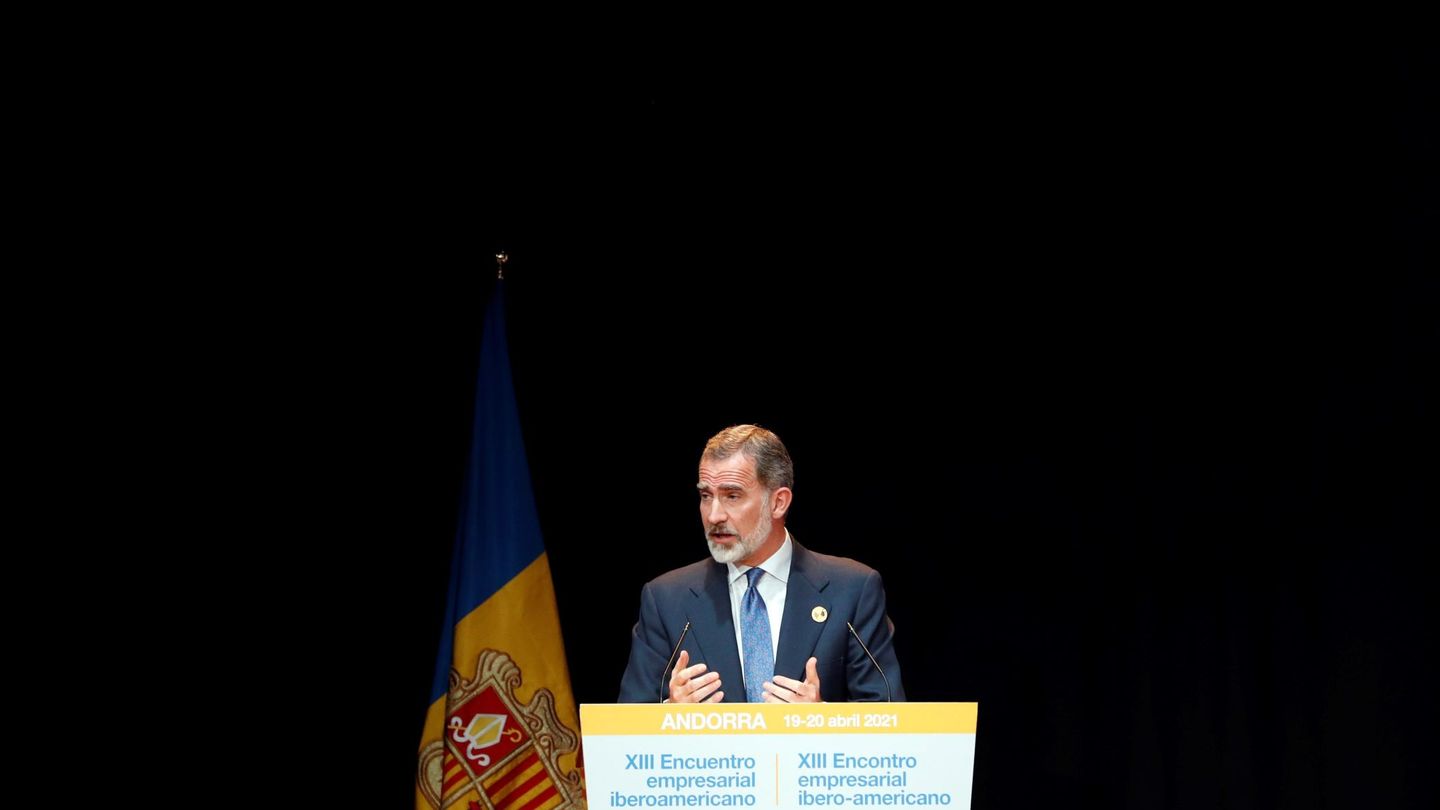 El rey Felipe VI ofrece un discurso durante el XIII Encuentro Empresarial Iberoamericano. (EFE)