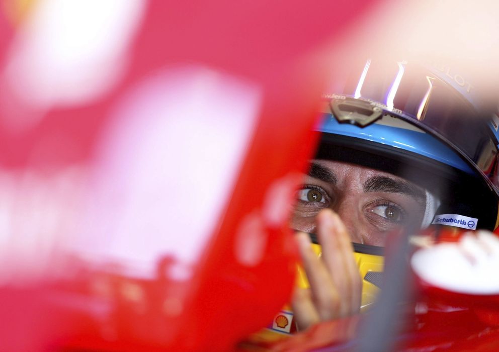 Foto: Fernando Alonso en su monoplaza durante el pasado GP de Hungría.