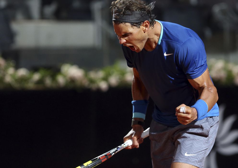 Foto: Rafa Nadal celebra su pase a las semifinales del Masters de Roma (AP).