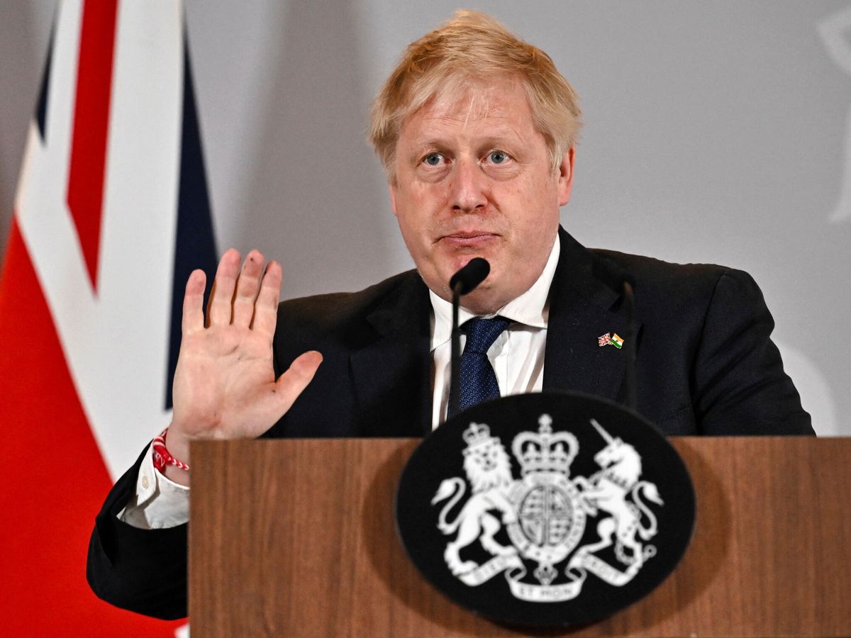 Foto: Boris Johnson en su visita a India este mes de abril. (Reuters)
