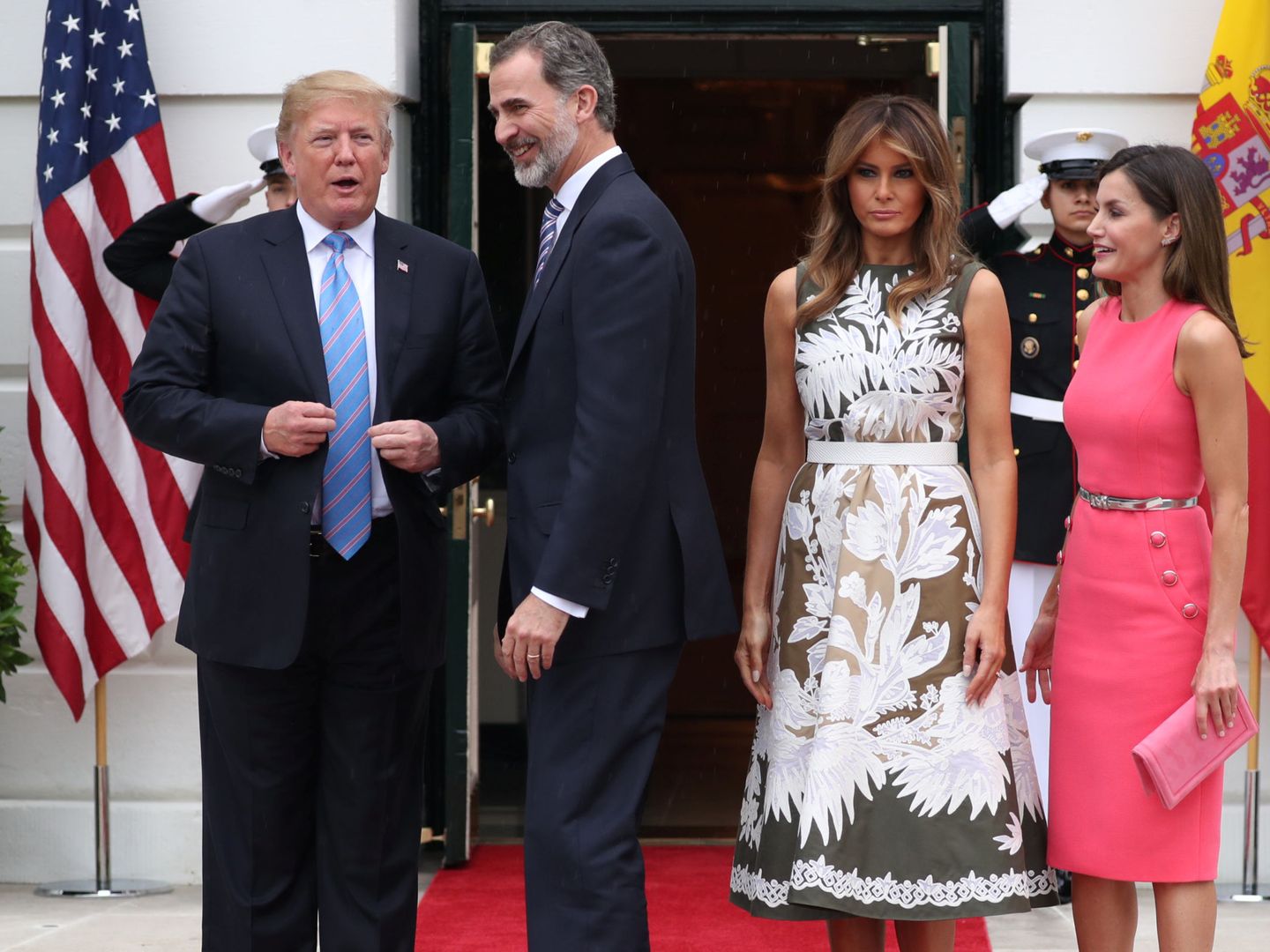 Donald Trump y Melania reciben a los Reyes de España en la Casa Blanca. (Reuters)