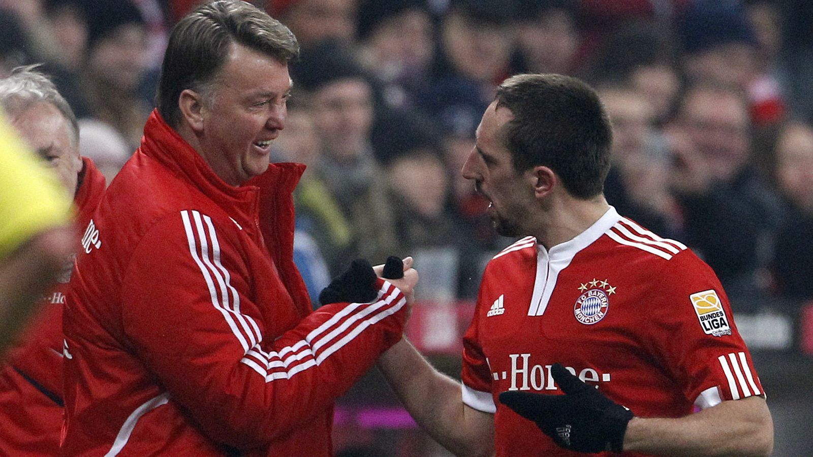 Foto: Van Gaal y Ribery durante la etapa del primero en el Bayern (Reuters).