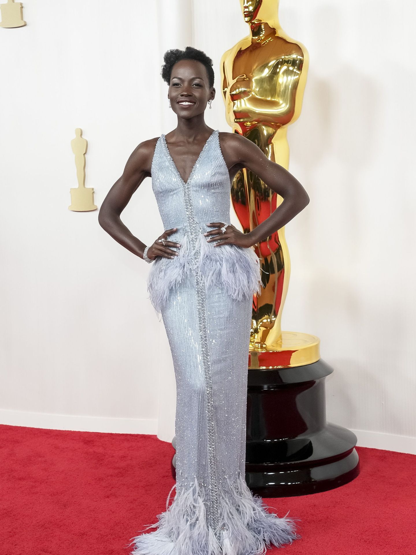 Los Angeles (United States), 10 03 2024.- Lupita Nyong'o arrives for the 96th annual Academy Awards ceremony at the Dolby Theatre in the Hollywood neighborhood of Los Angeles, California, USA, 10 March 2024. The Oscars are presented for outstanding individual or collective efforts in filmmaking in 23 categories. EFE EPA ALLISON DINNER 