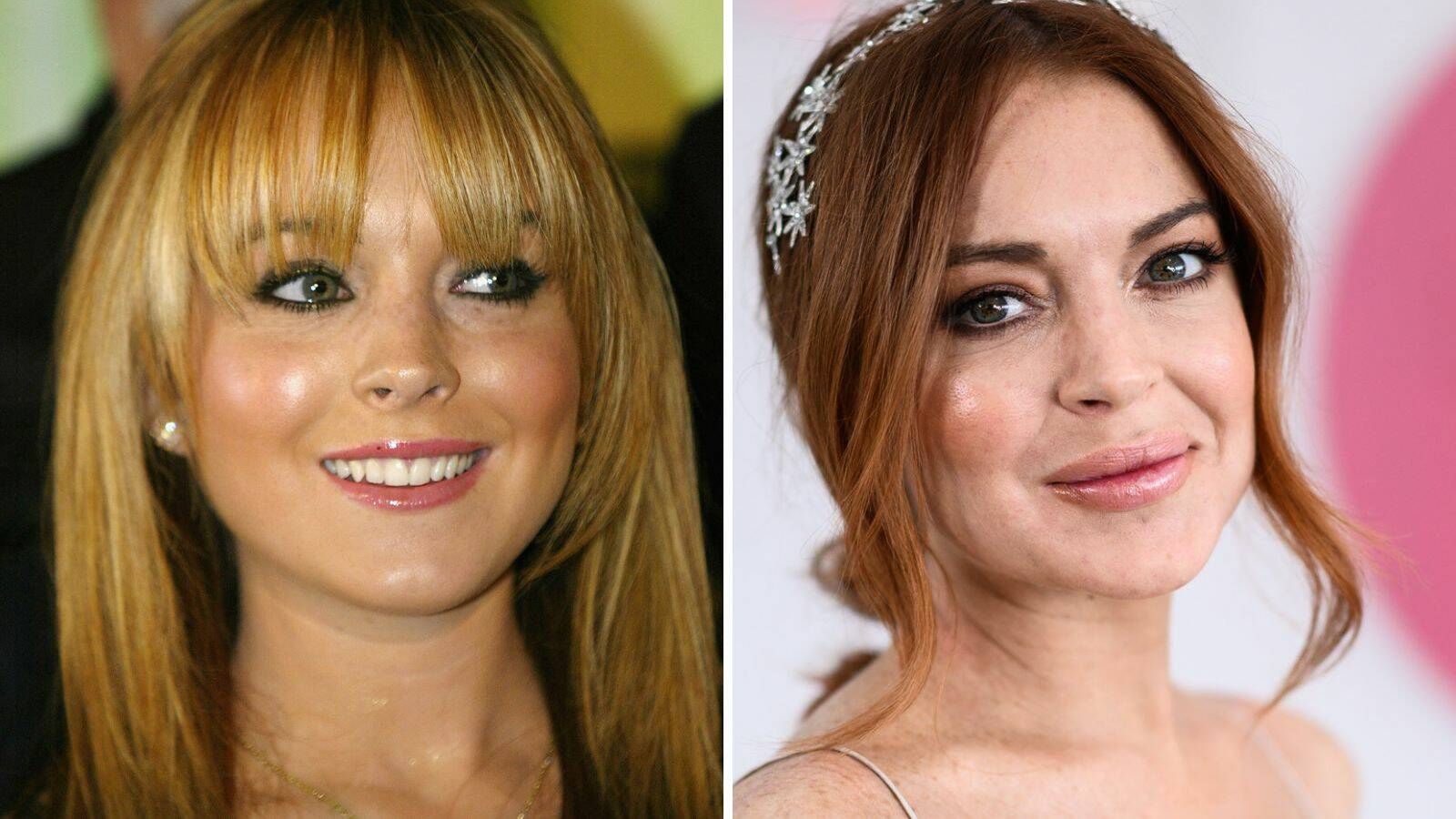 Lindsay Lohan, en 2003 y en 2019. (Getty/Carlo Allegri/James Gourley)