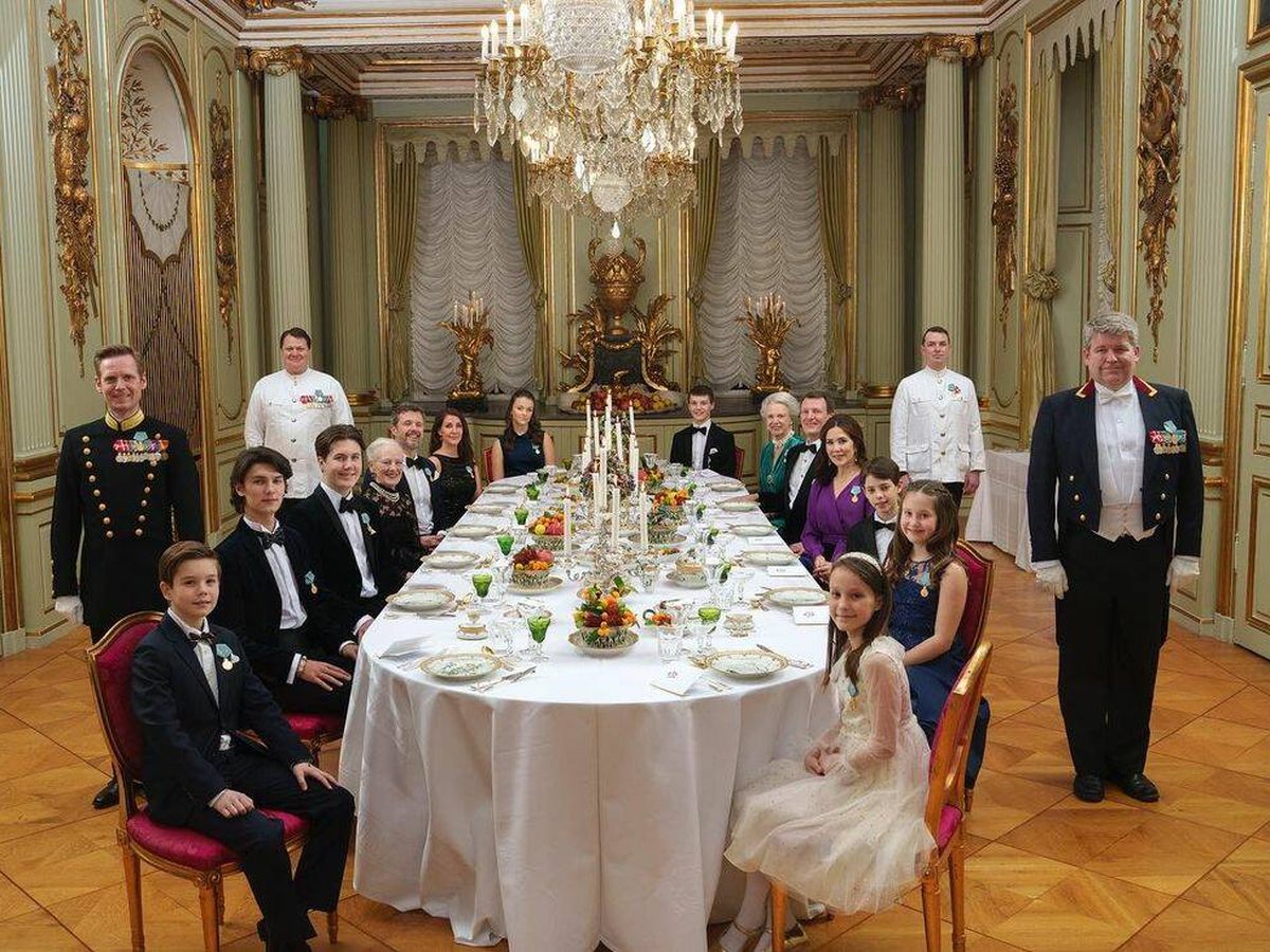 Foto: La cena sorpresa en honor a la reina Margarita de Dinamarca. (IG @detdanskekongehus)
