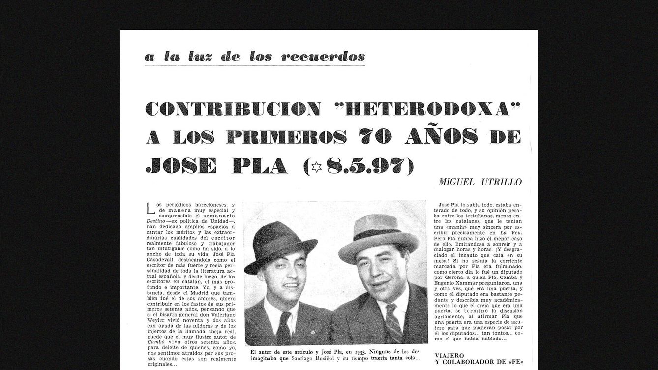 ¿Colaboró Josep Pla con la prensa falangista?
