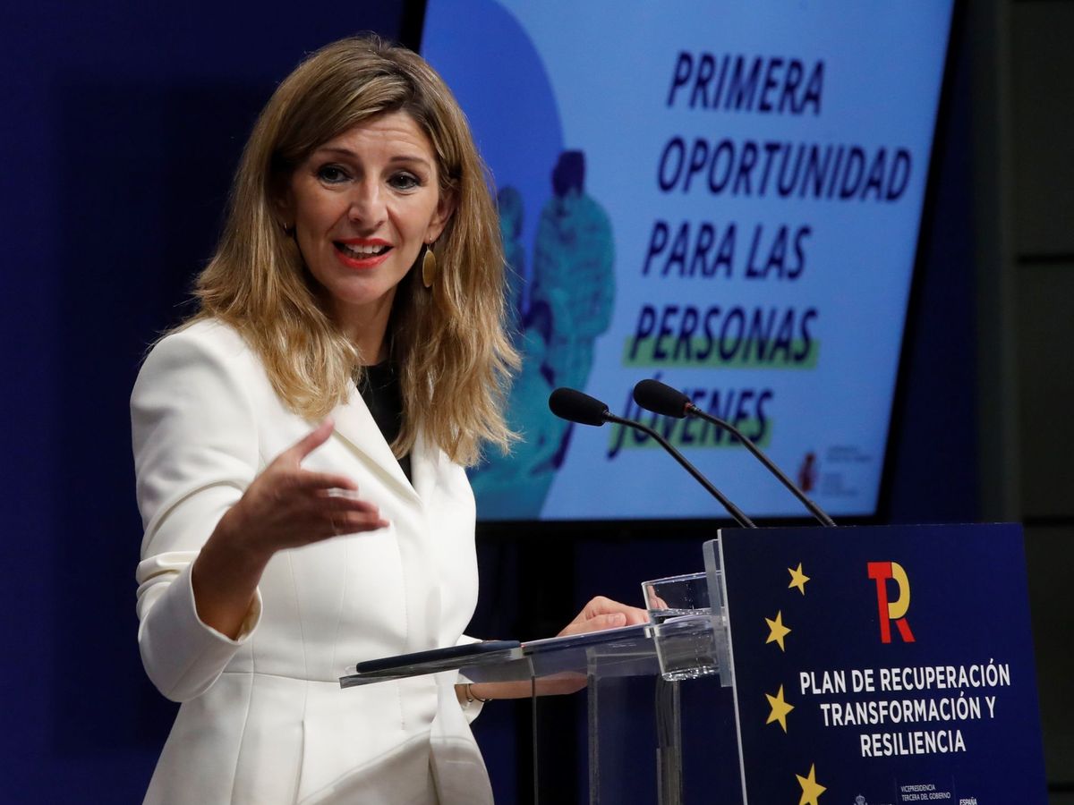 Foto: La vicepresidenta segunda y ministra de Trabajo y Economía Social, Yolanda Díaz. (EFE/Juan Carlos Hidalgo)