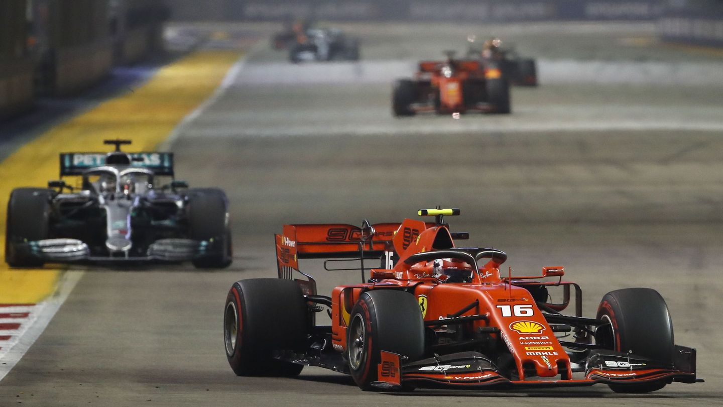 Charles Leclerc durante el Gran Premio de Singapur. (EFE)