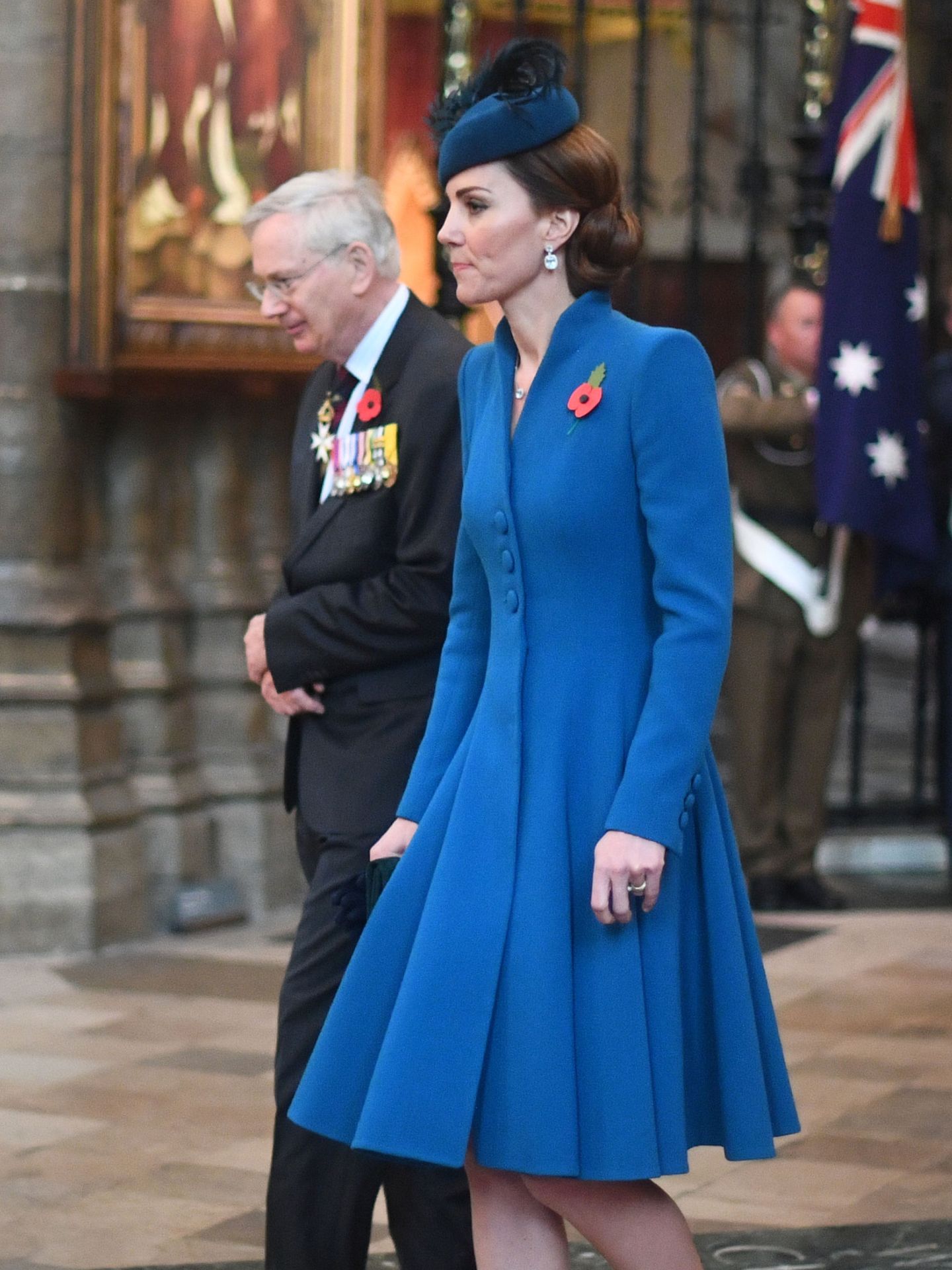 El duque de Gloucester, junto a Kate Middleton en la abadía de Westminster en 2019. (Reuters/Pool/Victoria Jones)